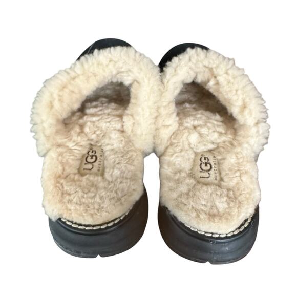 Ugg Australia Suede Sheepskin Lined Mule Clog Shoes 5397 Size 7, Black/Natural - Picture 5 of 9